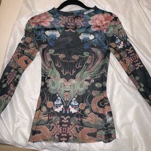 Sheer Dragon Tattoo Top from Nasty Gal